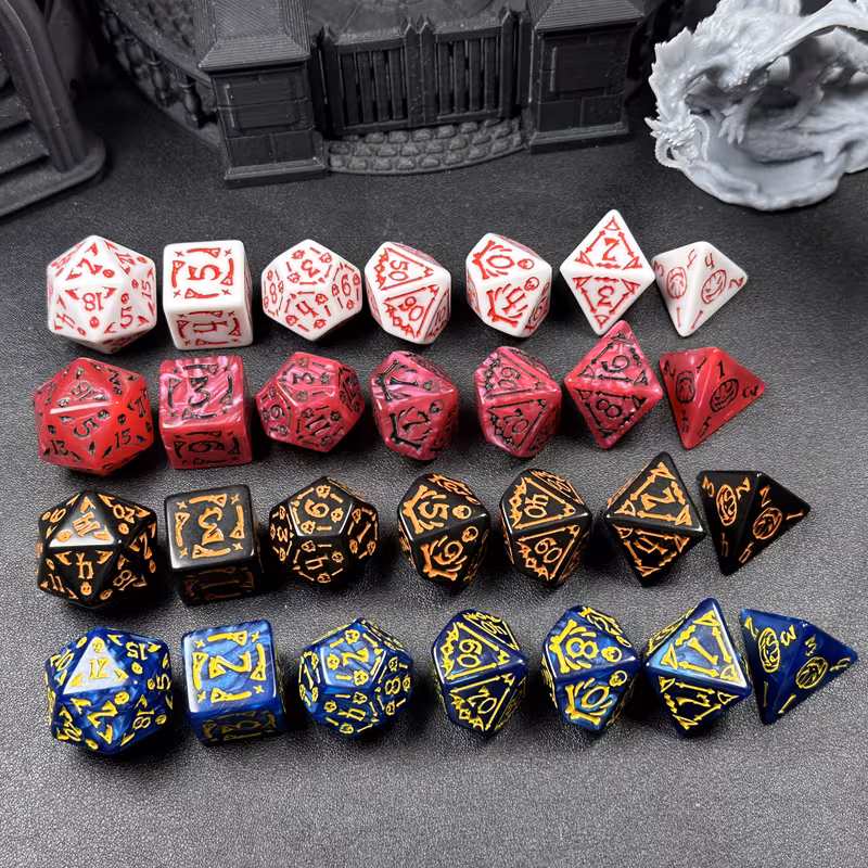 DND monikulaariset nopat/ Sopii pöytäpeliin/ D20 D12 D100 D10 D8 D6 D4/ Pääsiäisen/ Halloweenin/ Joululahjat-4