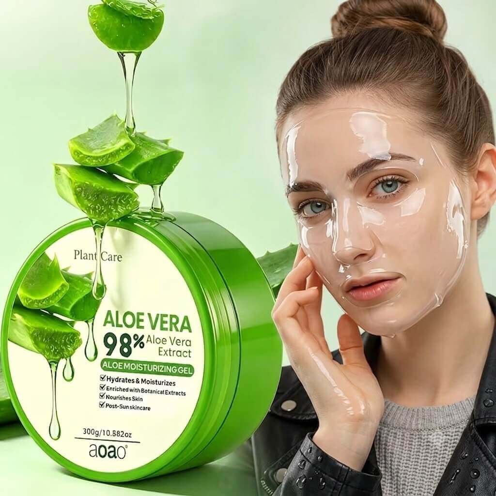 300ml/10.5fl.oz Aloe Vera Gel Ruumiin ja Kasvojen Hoitotuote Kuivuudesta, Karkeudesta Johansson Voide Lämminhoito####-1