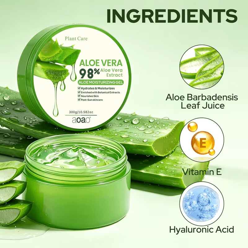 300ml/10.5fl.oz Aloe Vera Gel Ruumiin ja Kasvojen Hoitotuote Kuivuudesta, Karkeudesta Johansson Voide Lämminhoito####-5