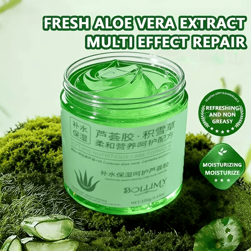 Aloe Vera Gel, Kasvovoide, Raikastava Aloe Vera Gel Sopii Miehille Ja Naisille, Sopii Kaikille Ihotyypeille, Rikas Aloe Vera -Aineista, Ihosta Huollella ja-2