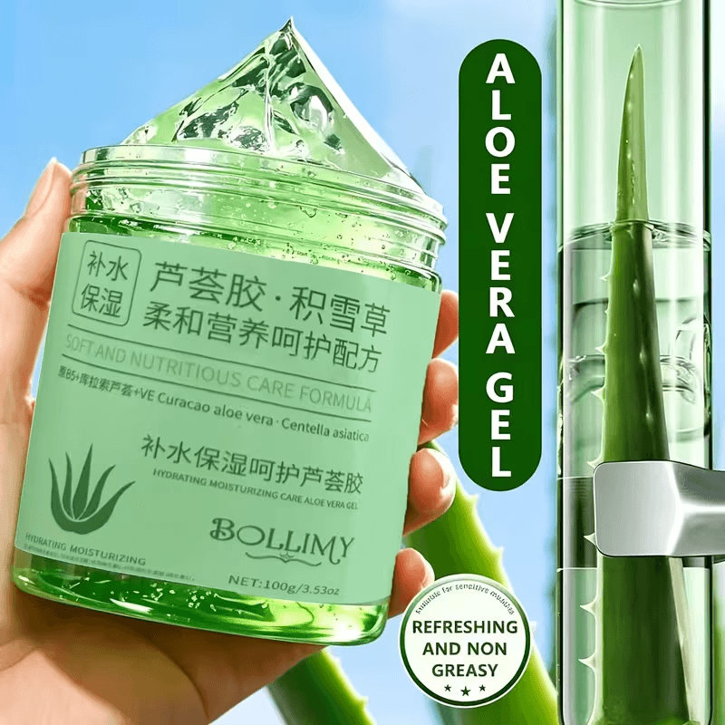 Aloe Vera Gel, Kasvovoide, Raikastava Aloe Vera Gel Sopii Miehille Ja Naisille, Sopii Kaikille Ihotyypeille, Rikas Aloe Vera -Aineista, Ihosta Huollella ja-5