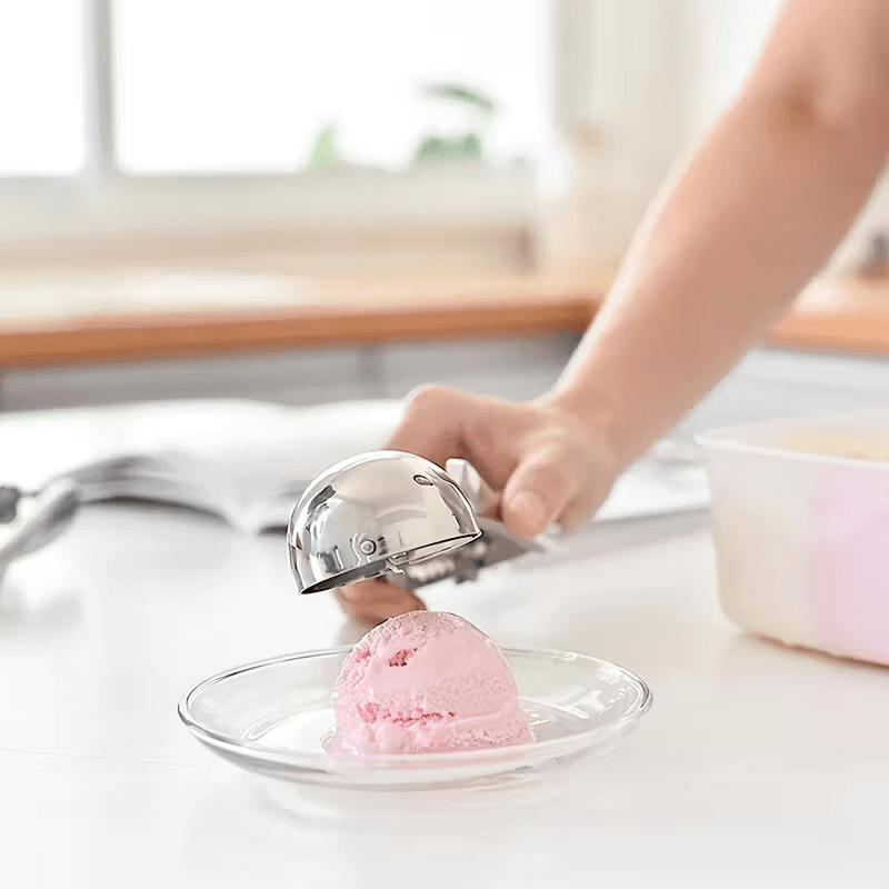 1 kpl Jäätelöluokka, Ruostumattomasta teräksestä keksitaikinan luokka, Leivonta keksiluokka, Ruostumattomasta teräksestä jäätelöluokka Trigger Release -mekanismilla, Sopii kaapimiseen ja-7