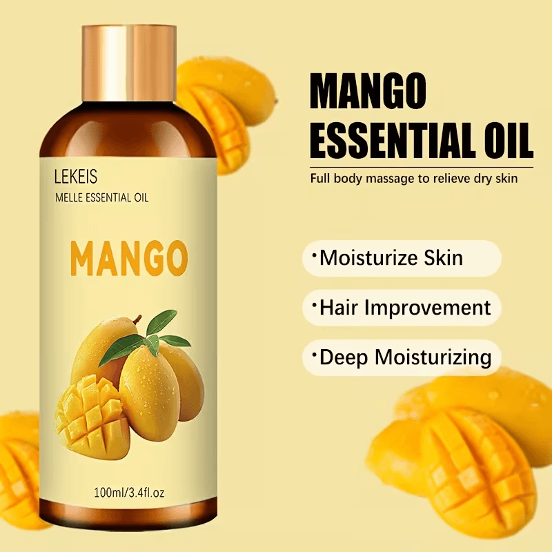 100ml/3.4fl.oz Mango Eeteriöljy, Korkealaatuinen Kasviperäinen Eetteriöljy, Sopii Ihon ja Hiusten Hoitoon, Kosteuttava ja Hydratoiva, Ihanteellinen Kropan Hierontaan-2