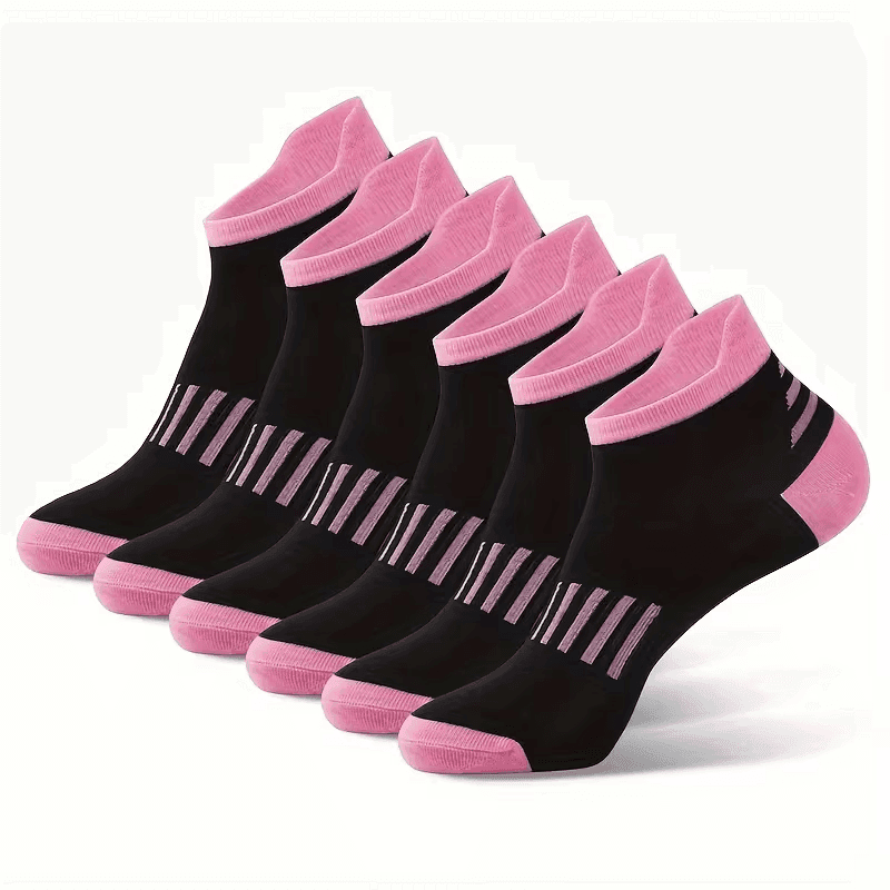 6 Paria tyylikkäitä, mukavia, hengittäviä ja värikkäitä raitaisia urheilusukkia sopivat päivittäisiin ulkoiluihin, vapaa-ajanasusteisiin, kampuksen juoksuun ja vaellukseen-4
