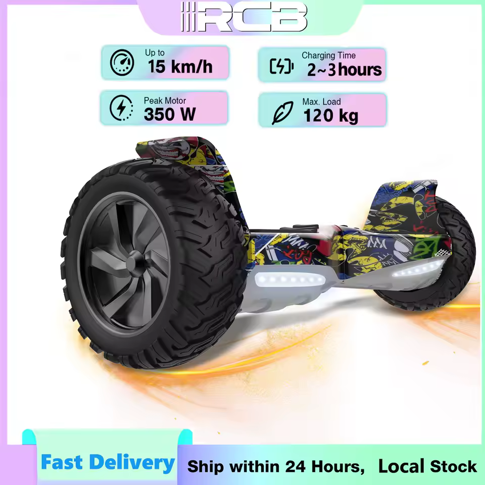 RCB Hoverboard 8,5 Zoll Selbstbalancierender Elektroroller, App-Steuerung, Bluetooth-Lautsprecher & LED-Lichter, Geschenk für Kinder-1