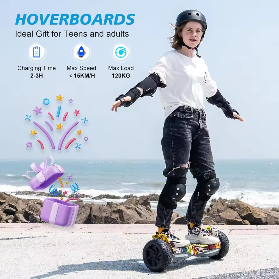 RCB Hoverboard 8,5 Zoll Selbstbalancierender Elektroroller, App-Steuerung, Bluetooth-Lautsprecher & LED-Lichter, Geschenk für Kinder-2