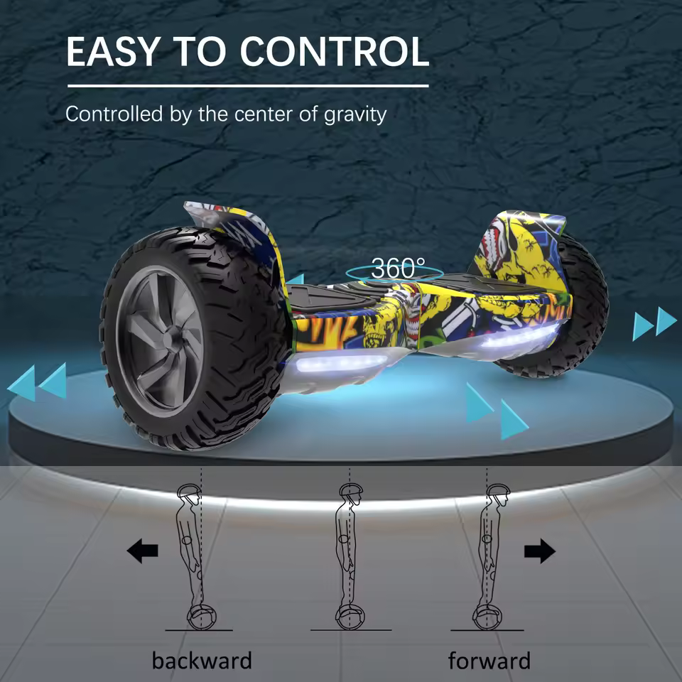 RCB Hoverboard 8,5 Zoll Selbstbalancierender Elektroroller, App-Steuerung, Bluetooth-Lautsprecher & LED-Lichter, Geschenk für Kinder-3