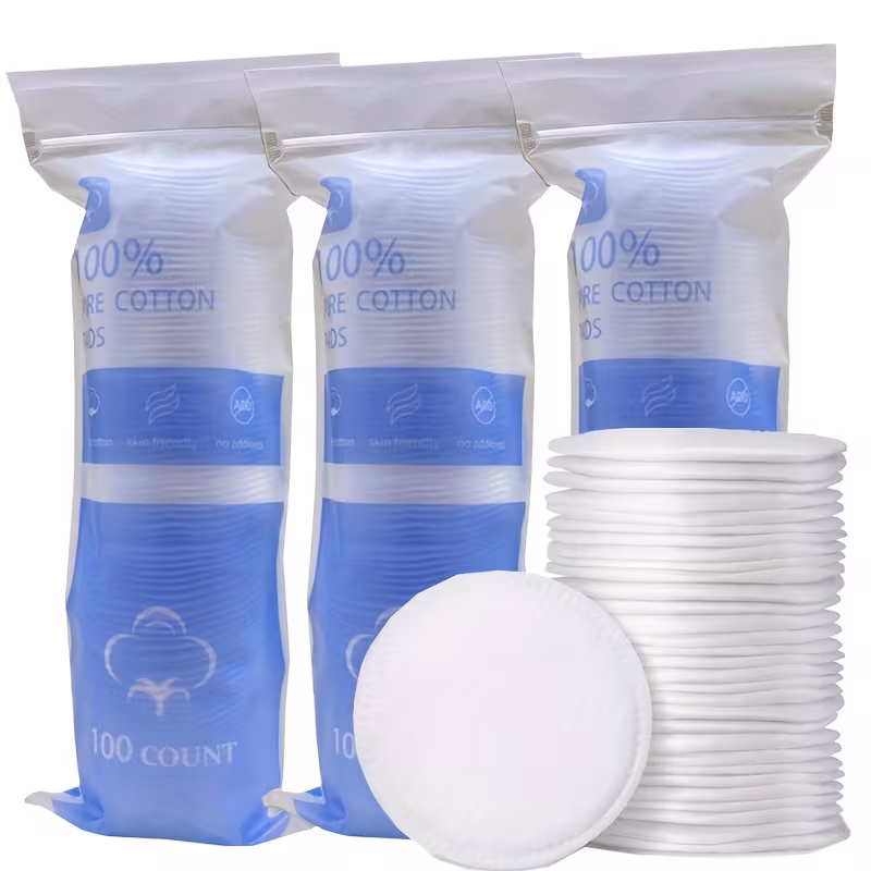 100/200/300kpl Puhtaat pyöreät vanulaput Ultra-Soft, kaksipuoleiset, hellävaraiset kaikille ihotyypeille, Ihanteellinen meikinpoistoon ja kauneustyökaluja varten-2